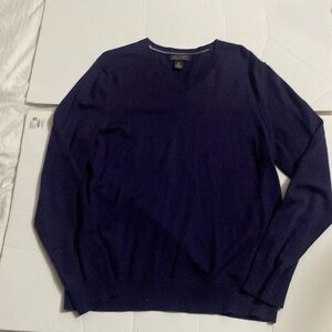 Banana Republic extra fine merino wool purple V neck pullover sweater EUC